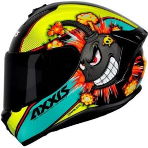 Capacete Axxis Draken Bomb – Preto/Amarelo (Entregue por Grid Motors)