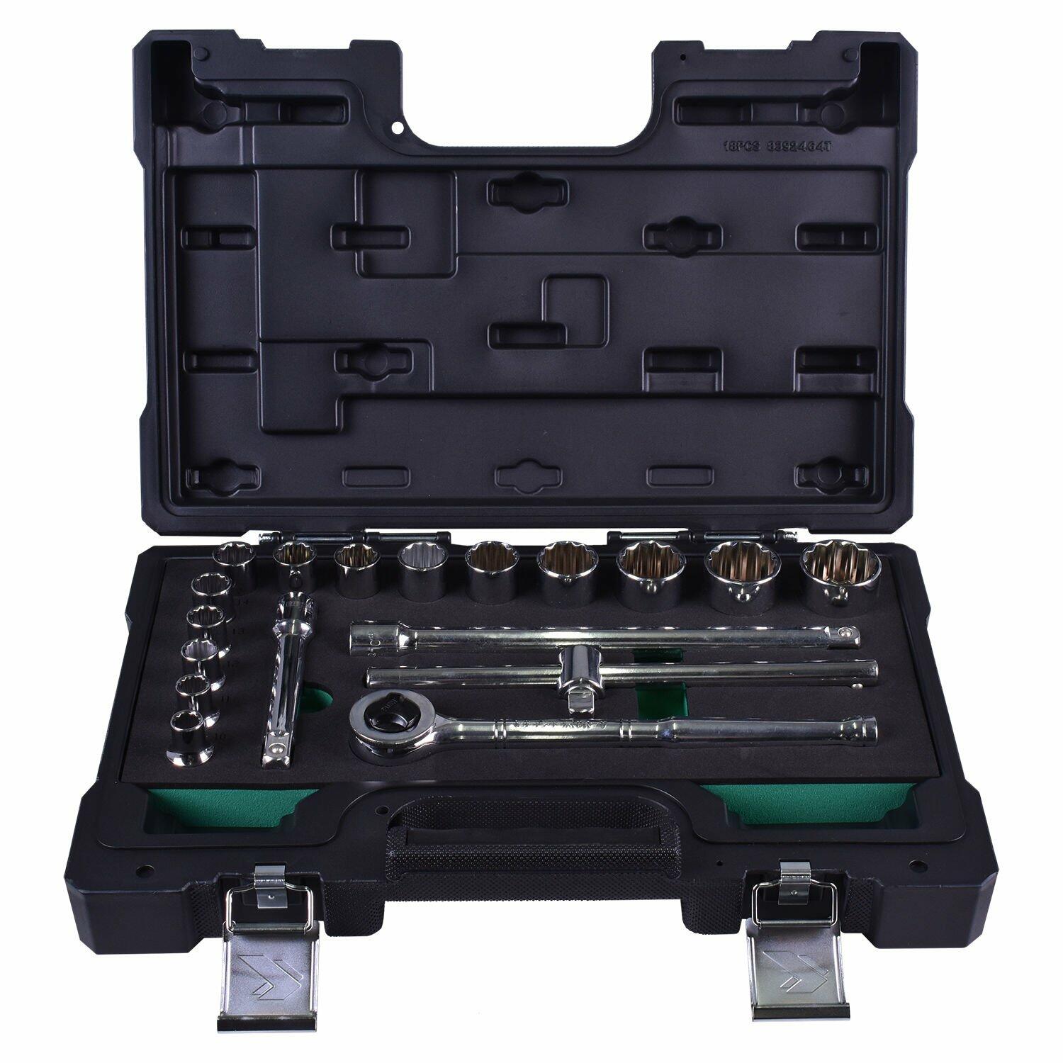 Jogo de Soquetes Estriados 204404Bj 1/2” 18 Peças Belzer