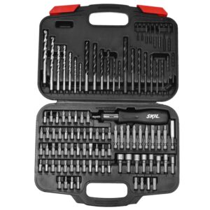 Kit com Brocas Pontas Bits e Chave Catraca 101 Peças Skil (Entregue por Ferramentas Kennedy)