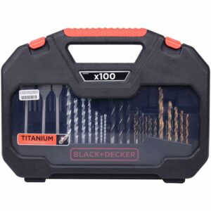 Jogo de Furar e Parafusar com 100 Peças Black&decker (Entregue por Ferramentas Kennedy)