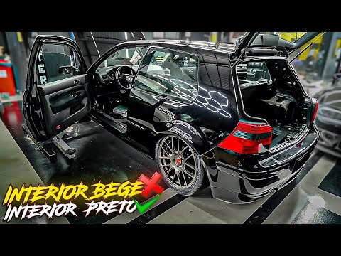 Leia mais sobre o artigo GOLF mk4 R32 FINALIZADO COM INTERIOR PRETO FICOU GRINGO !