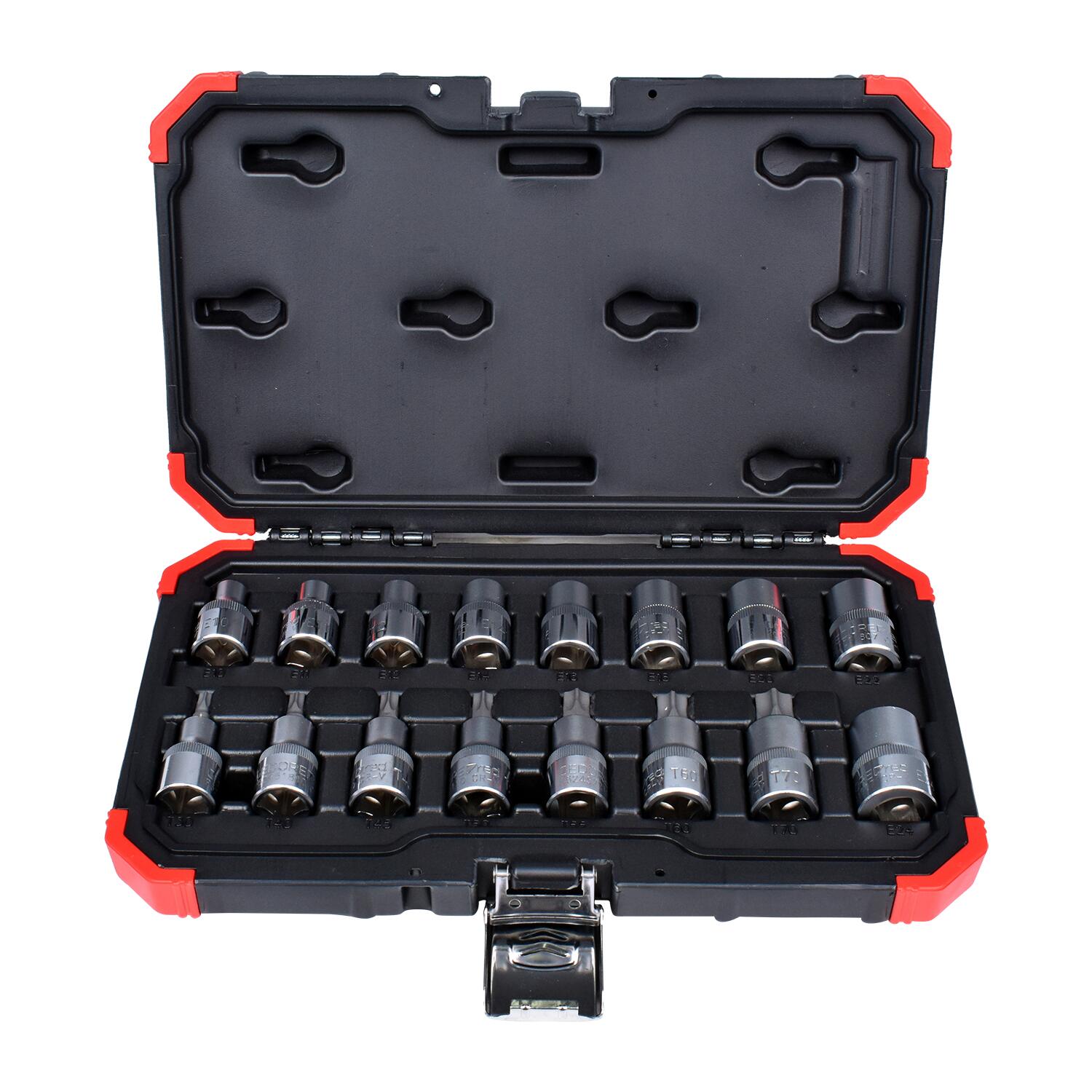 Jogo De Soquetes E Chaves Hexalobular 1/2″ Tx 16 PeÃ§as Gedore Red
