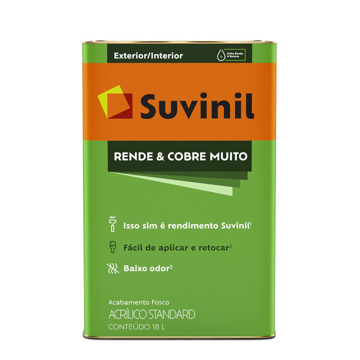 Tinta AcrÃ­lica Rende&cobre Fosco Amarelo CanÃ¡rio 18L Suvinil