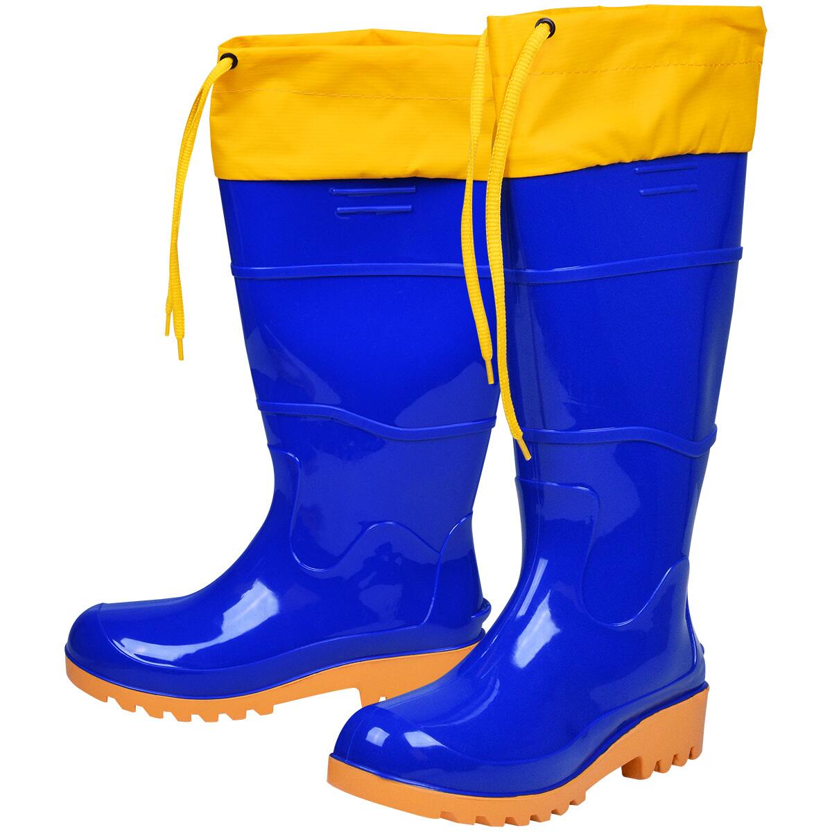 Bota Pvc Azul/amarela Cano Longo Com Polaina N°39 Worker