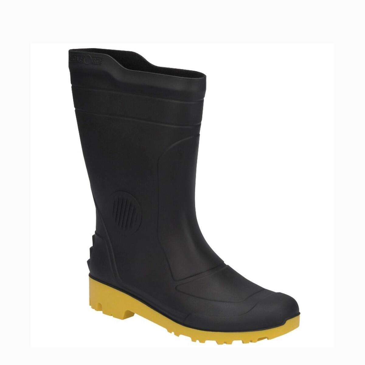 Bota Pvc Preto/amarelo N40 Cano MÃ©dio Com Forro Grendene