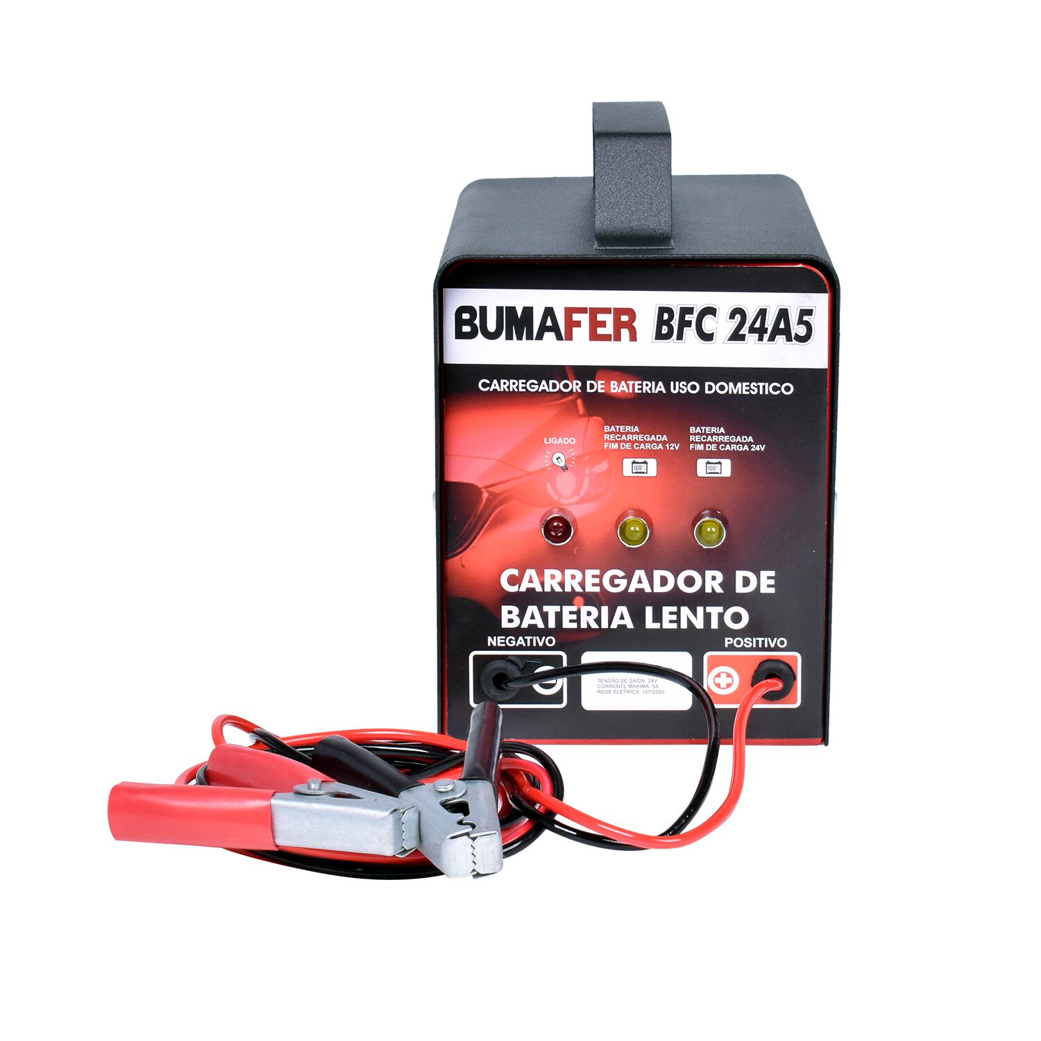 Carregador De Bateria Automotivo 5A 12V Bivolt Bumafer