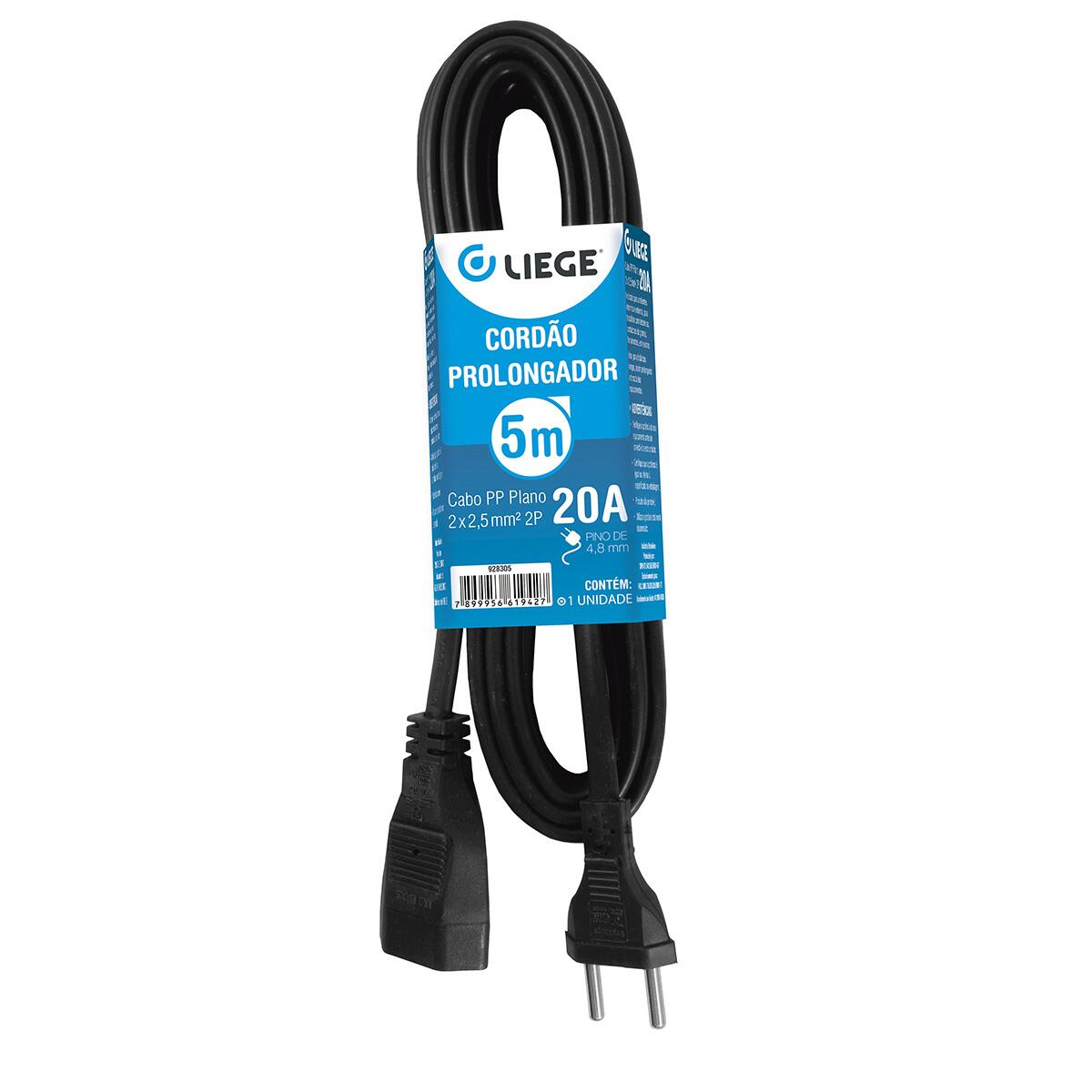 CordÃ£o Prolongador Liege Pp 2X2,50 1,5M 20Apr