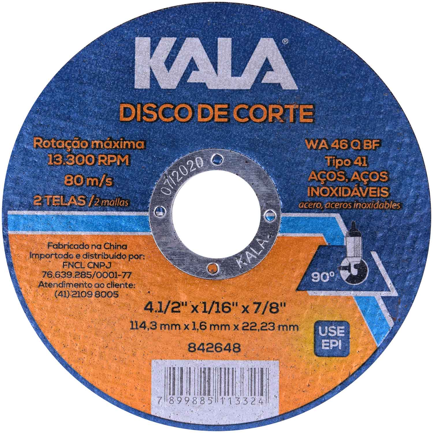 Disco De Corte Para AÃ§o 4.1/2″x1/16″ Kala