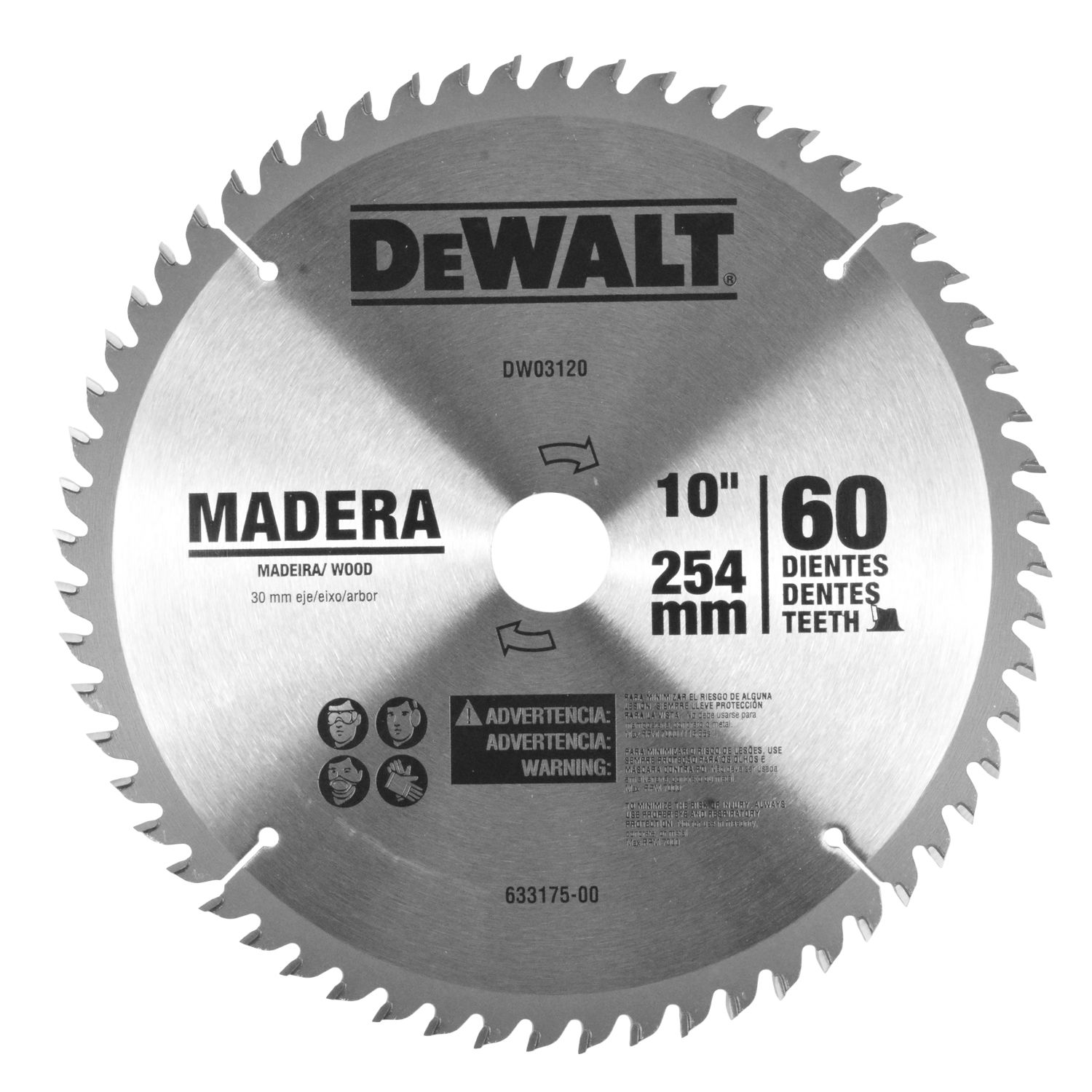 Disco De Serra Para Madeira 10â€ 60 Dentes Dwa03120 Dewalt