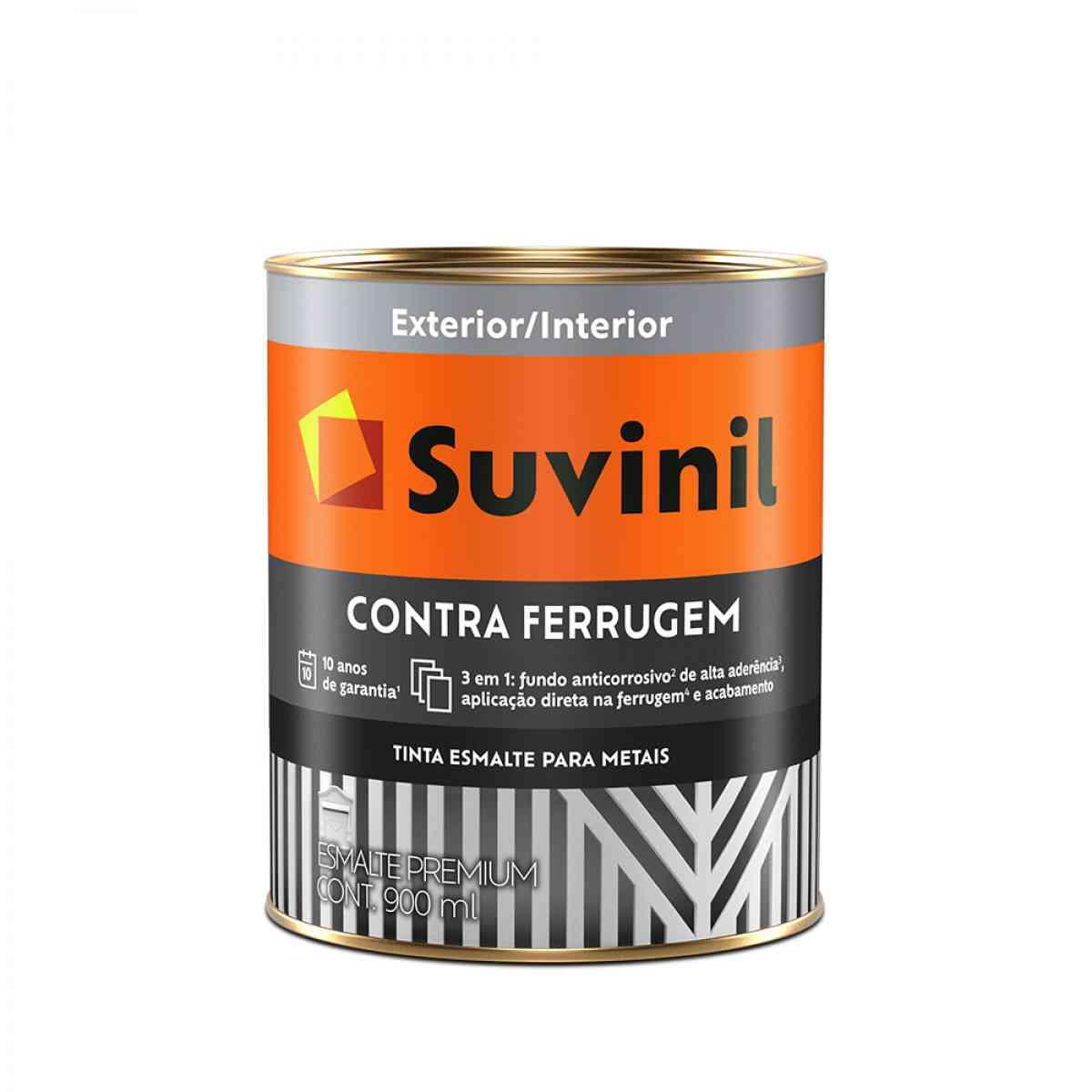 Tinta Esmalte Contra Ferrugem Brilhante Cinza Escuro 90Ml Suvinil
