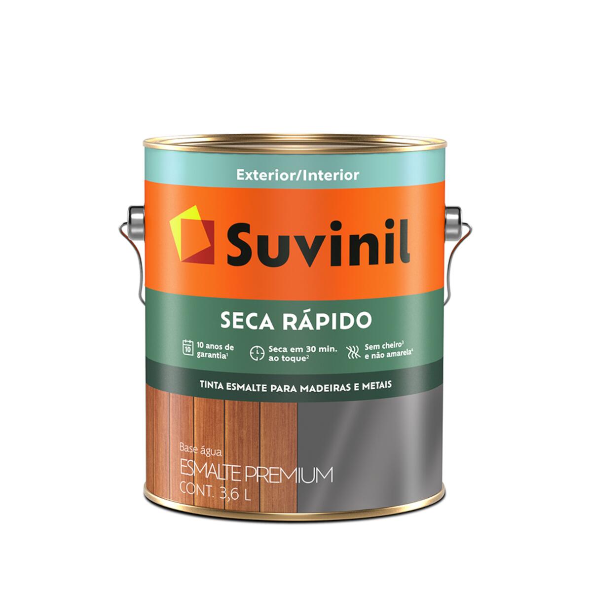 Tinta Esmalte Seca RÃ¡pido Brilhante Branca 3,6L Suvinil