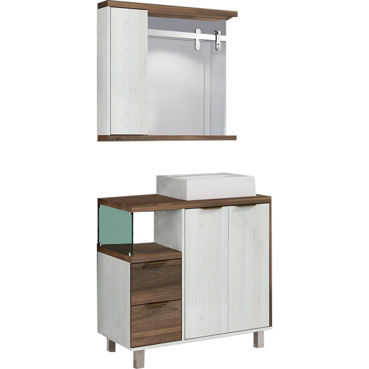 Gabinete Dallas 80 Ãrtico/merlot Com Espelheira Balcony