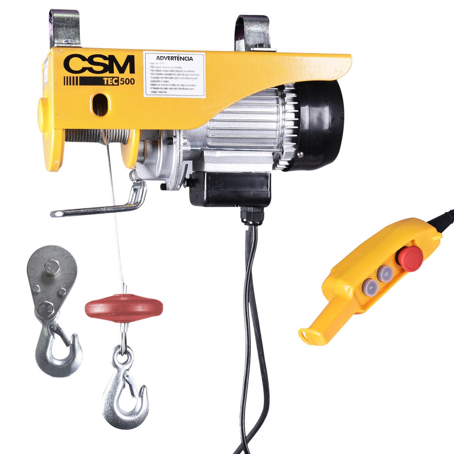 Guincho ElÃ©trico De Cabo De AÃ§o Tec500/1000 Csm â€“ 127V