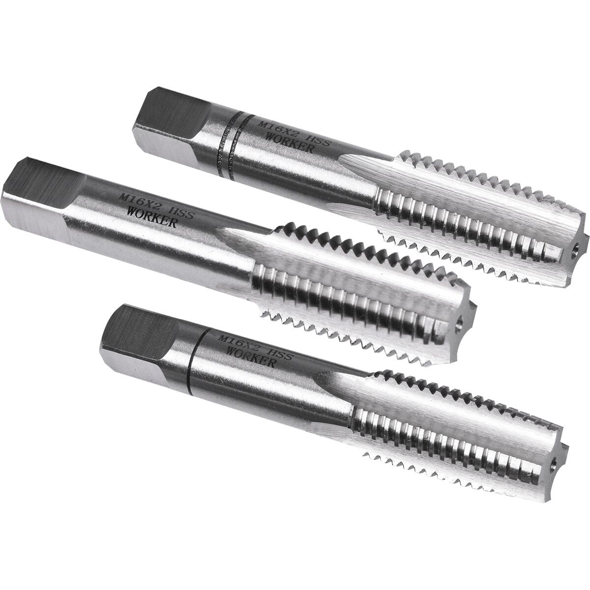 Jogo De Macho Manual Din352 M16X2Mm 3 PeÃ§as Worker