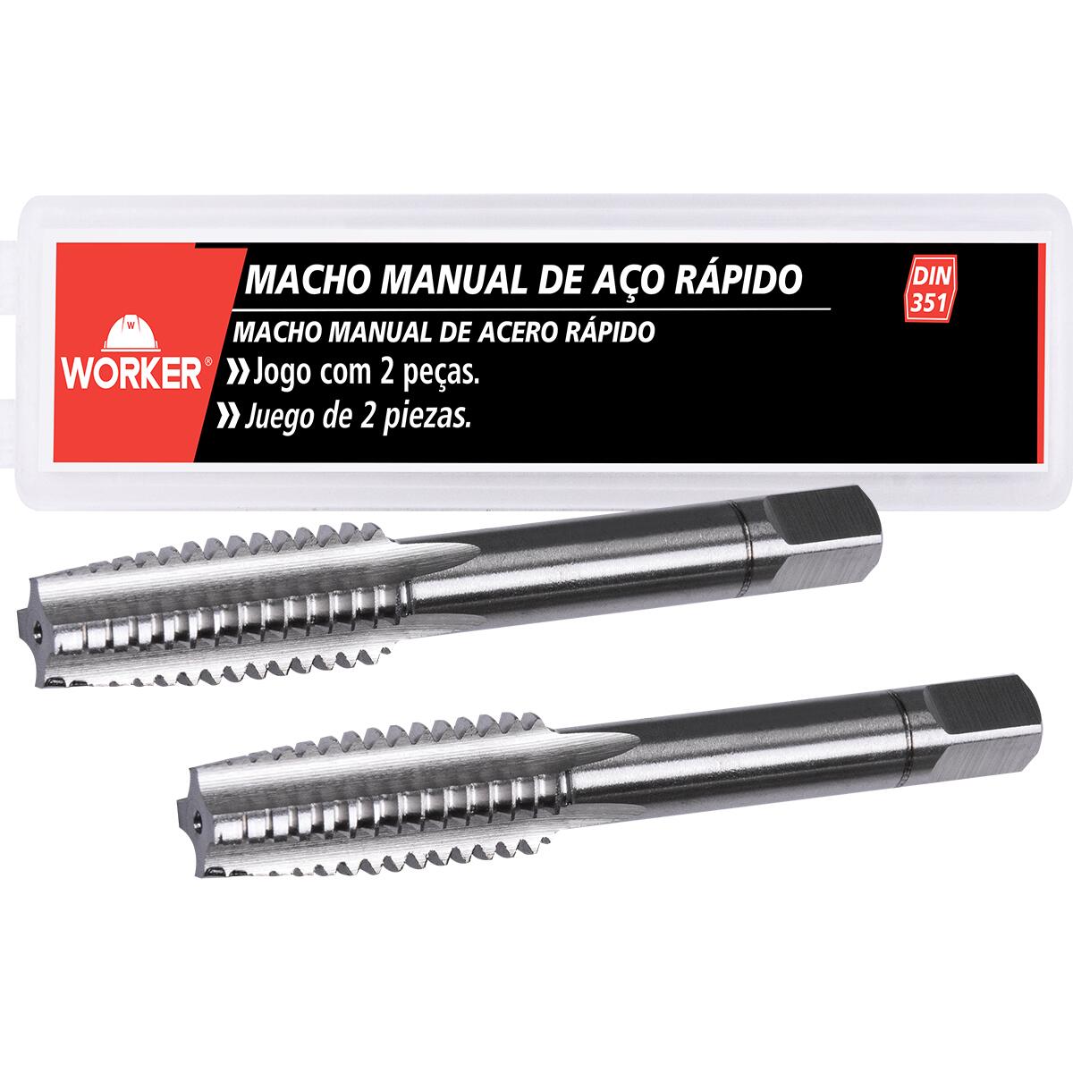 Jogo Macho Manual Din351 Bsw 1/2″x12″ 2 PeÃ§as Worker