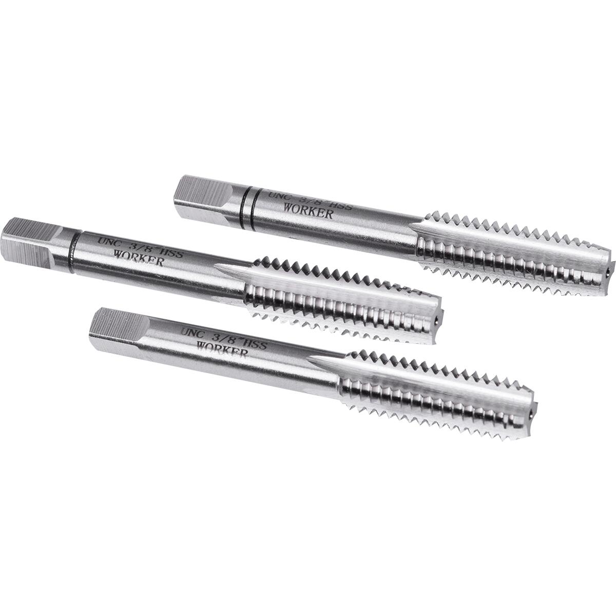 Jogo Macho Manual Din351 Unc 3/8″x16″ 3 PeÃ§as Worker