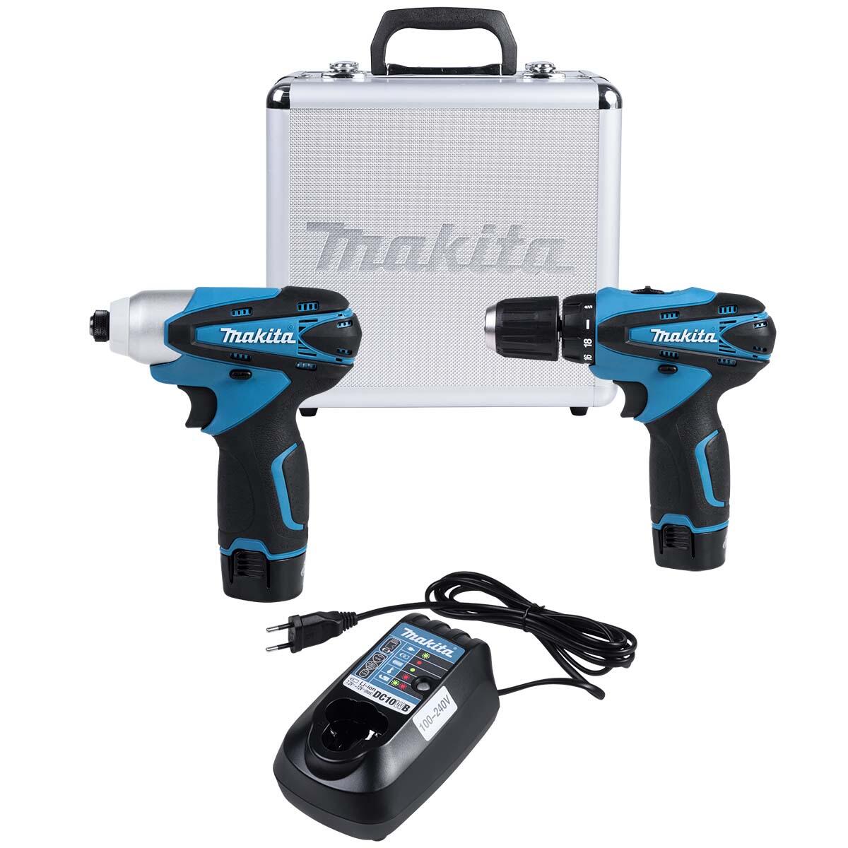 Kit Furadeira Parafusadeira De Impacto Ã€ Bateria 12V Makita