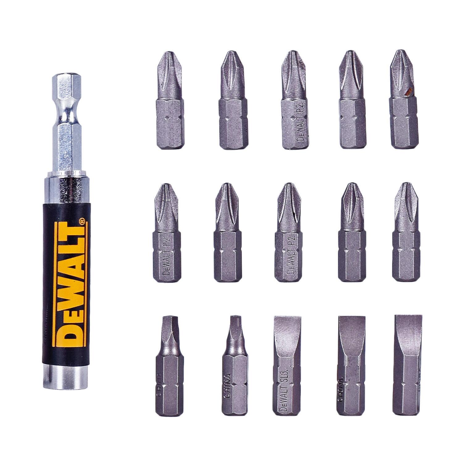 Jogo De Bits Com Guia MagnÃ©tica 25,4Mm Com 16 PeÃ§as Dewalt