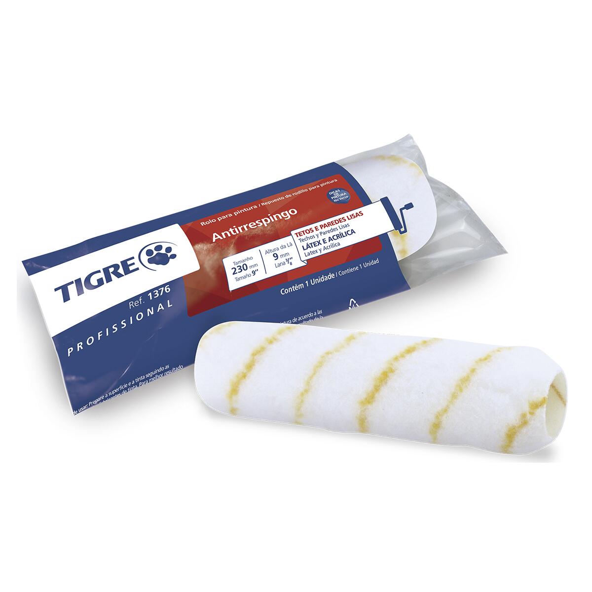 Rolo LÃ£ Antirespingo Pinceis Tigre 23Cm 1376