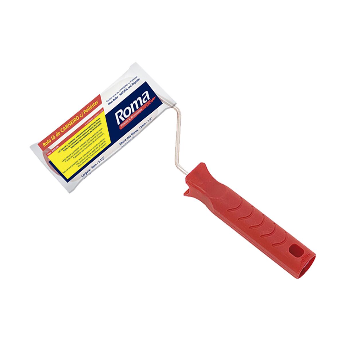 Rolo LÃ£ Natural/pol PincÃ©is Roma 09Cm Cabo Mod 245
