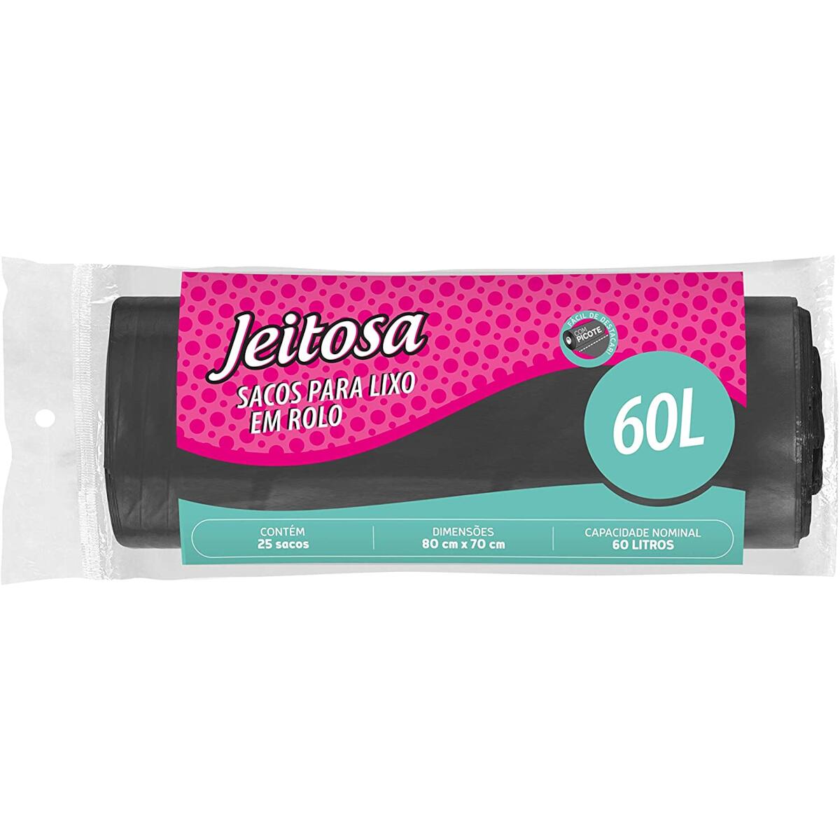Saco De Lixo Jeitosa 60L 25 PeÃ§as Bettanin