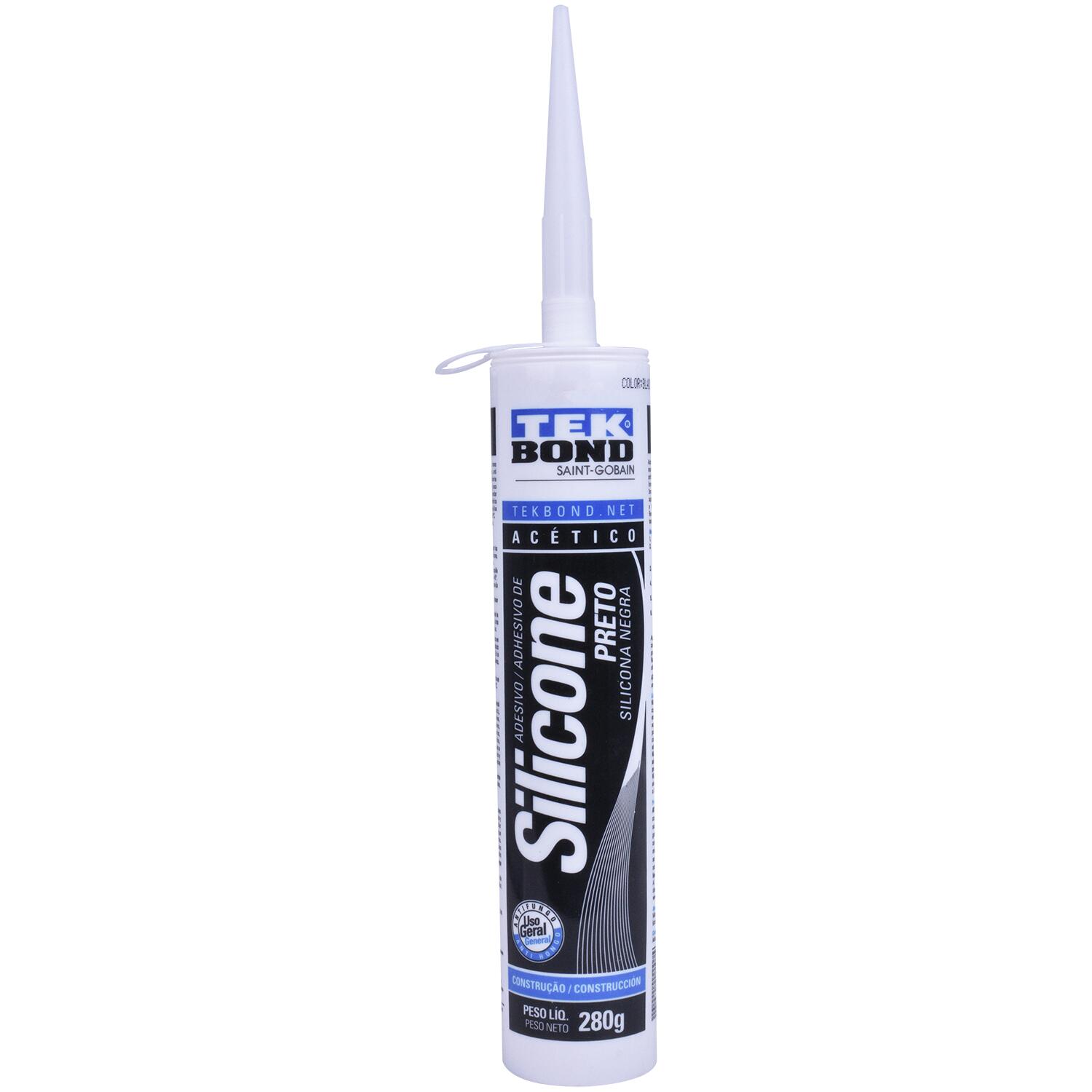 Silicone AcÃ©tico Preto 280G Tekbond