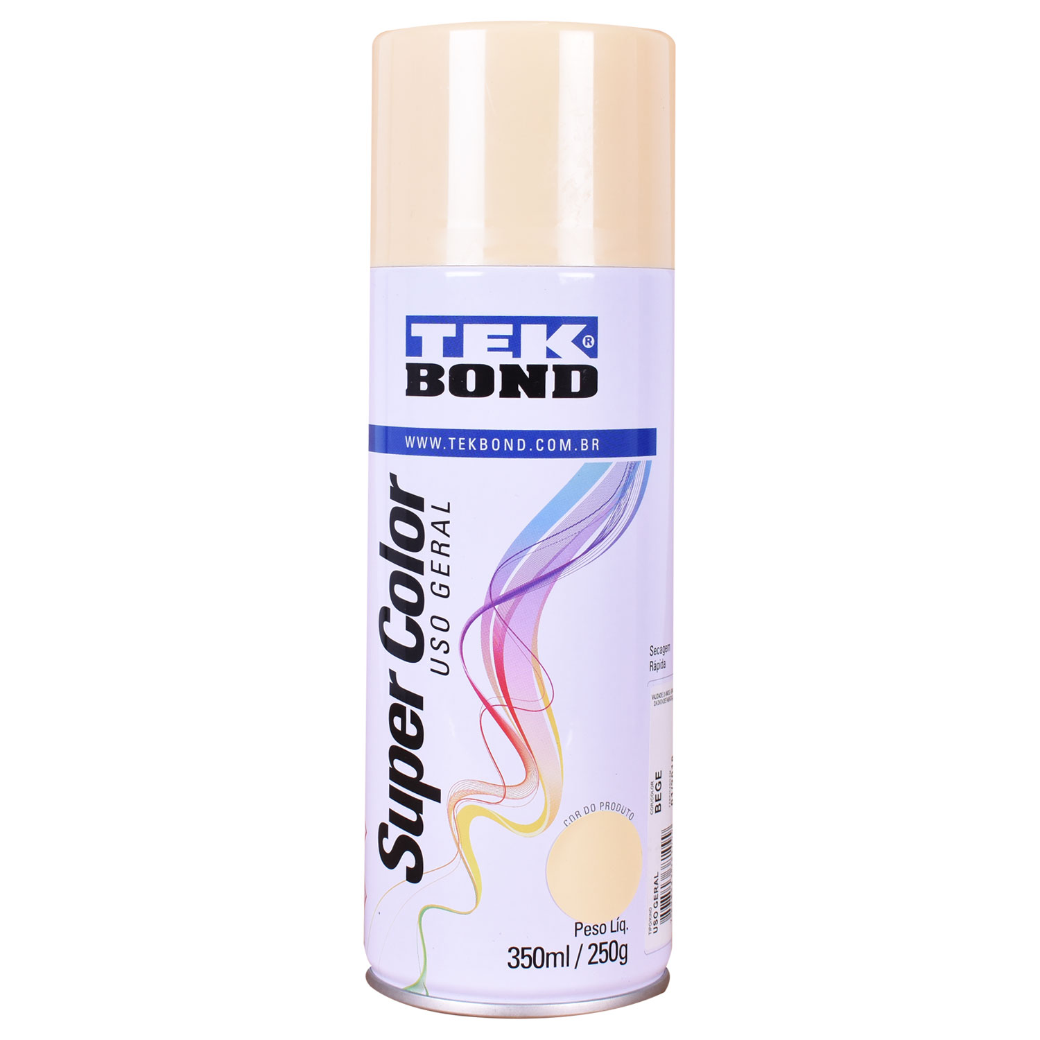 Tinta Spray Super Color Para Uso Geral Bege 350Ml Tekbond