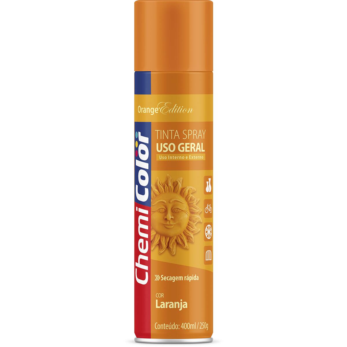 Tinta Spray Uso Geral 400Ml/250G Laranja Chemicolor