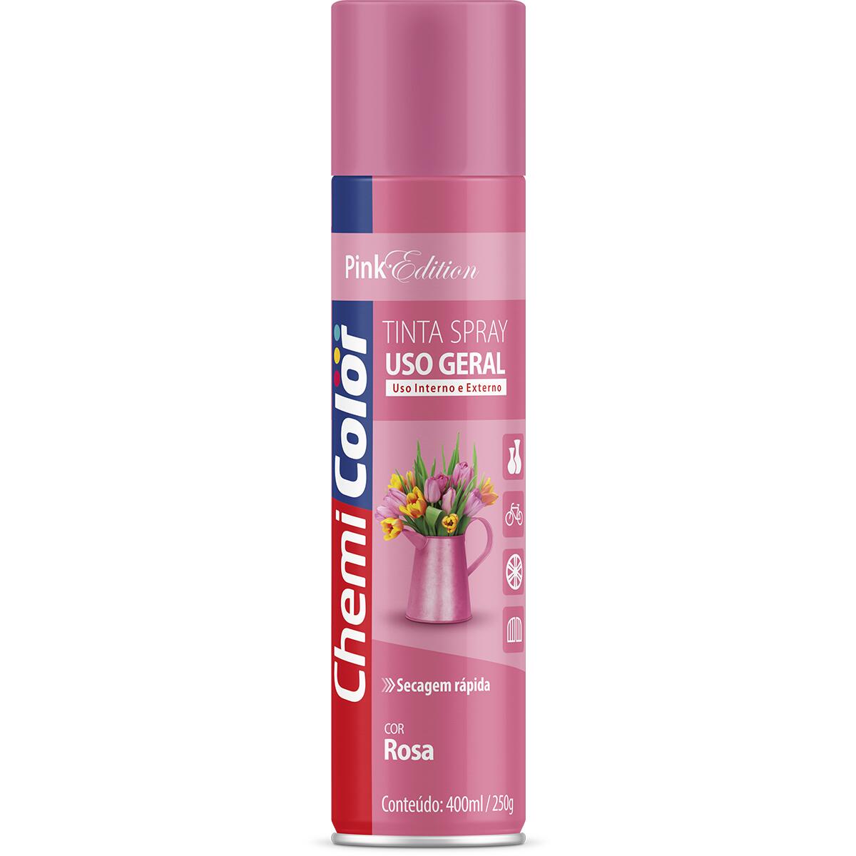 Tinta Spray Uso Geral Chemicolor 400Ml/250G Rosa