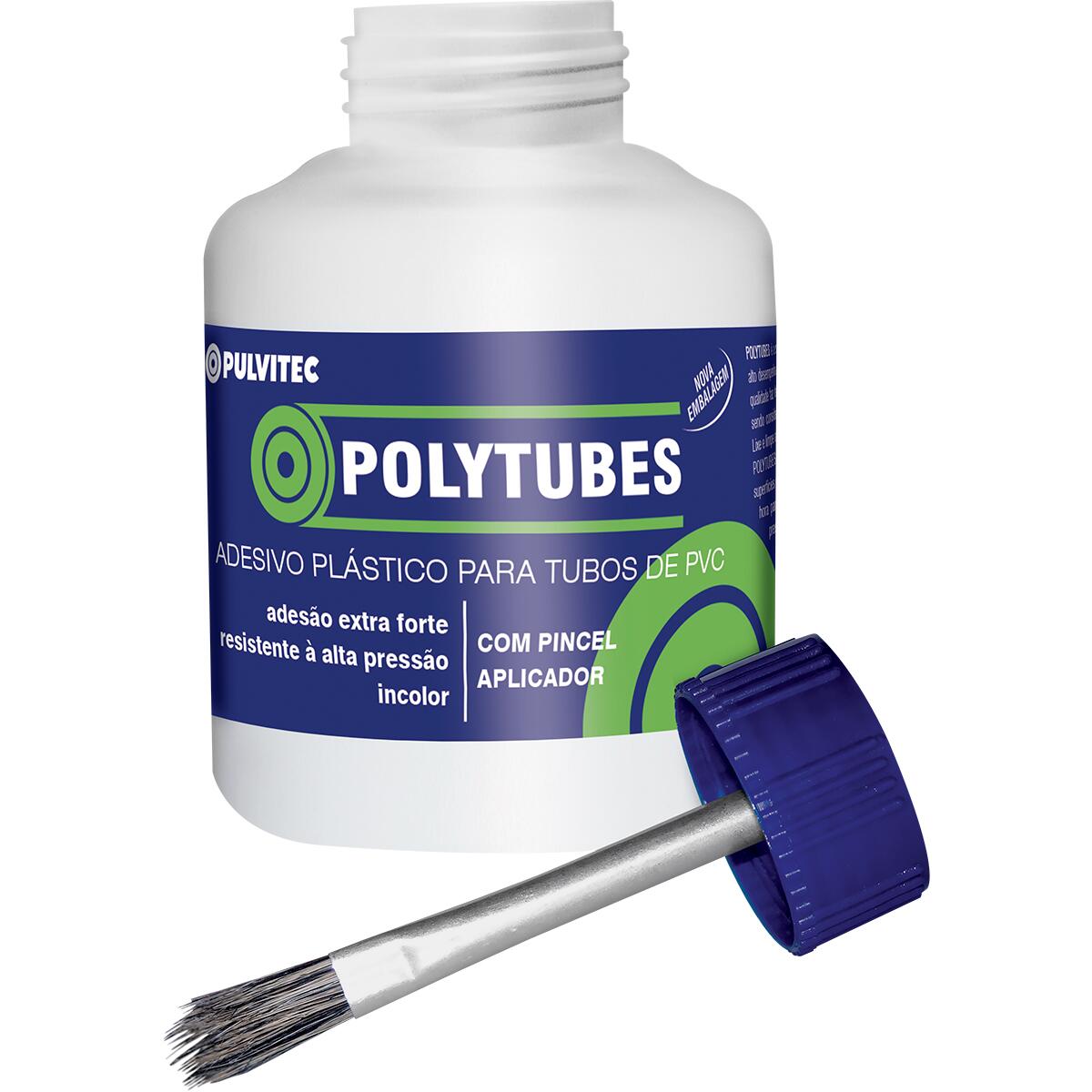 Adesivo Para Tubo Pvc Polytubes Com Pincel 175G Pulvitec