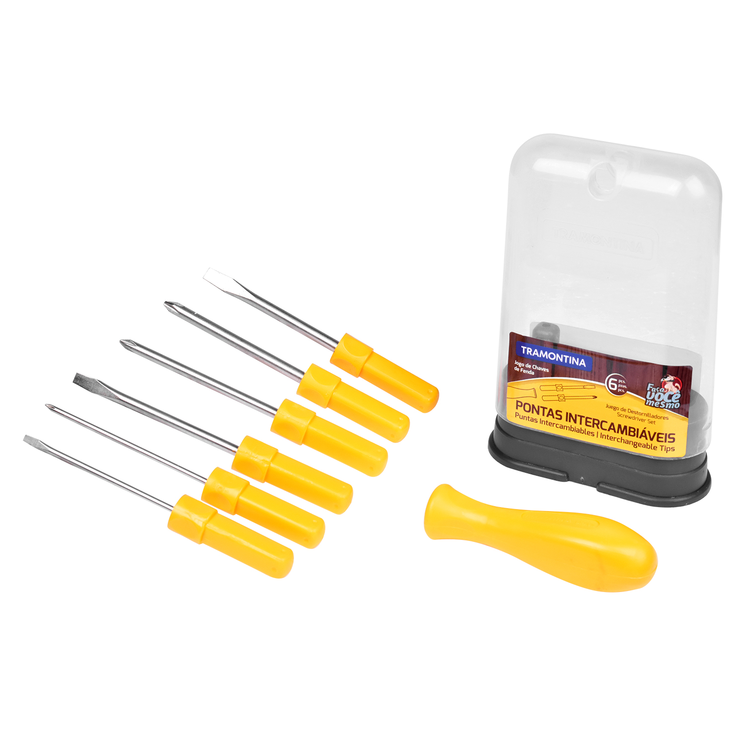 Kit Chaves De Fenda Pontas IntercambiÃ¡veis 6 PeÃ§as Tramontina