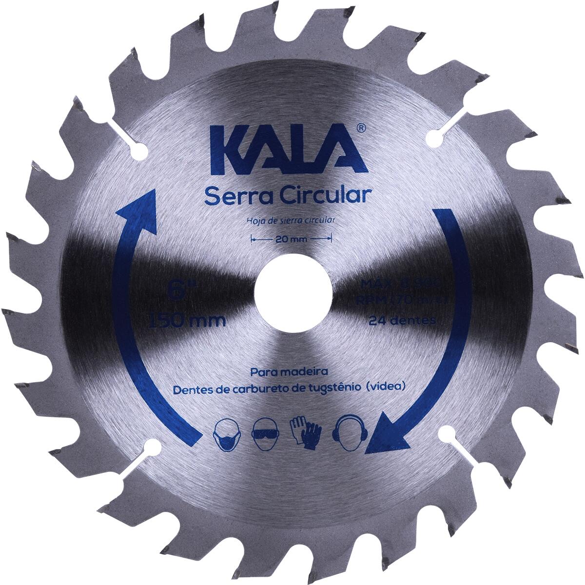 Disco Serra Circular 6″ Para Madeira 24 Dentes 8900Rpm Kala