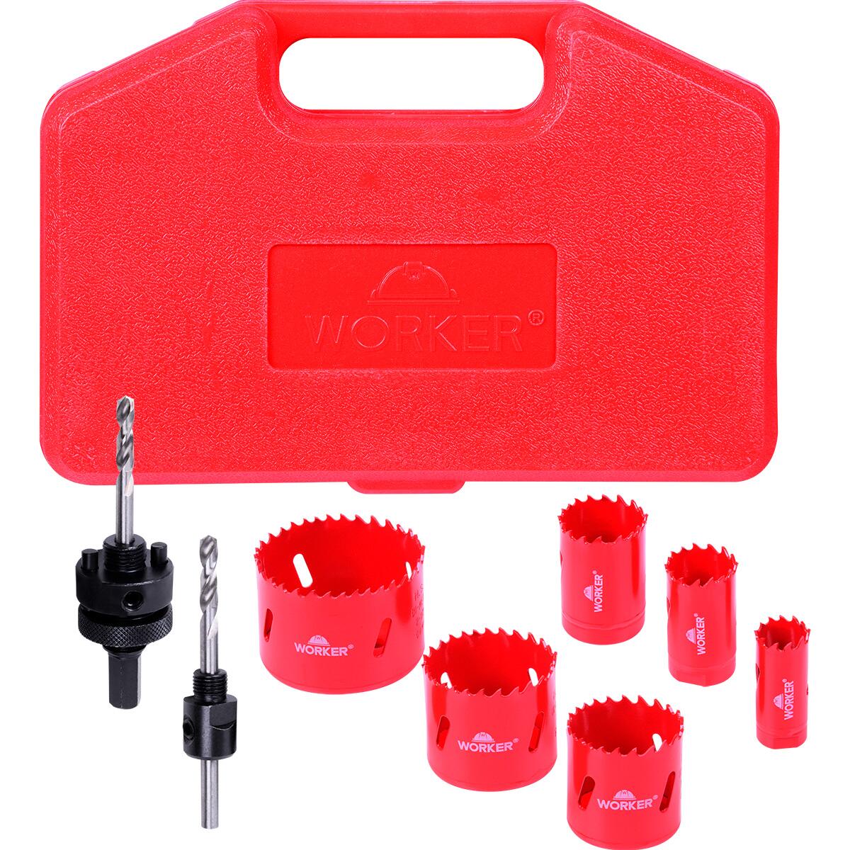 Jogo De Serras Copo Em AÃ§o RÃ¡pido Bi-Metal 22-64Mm 9 PeÃ§as Worker