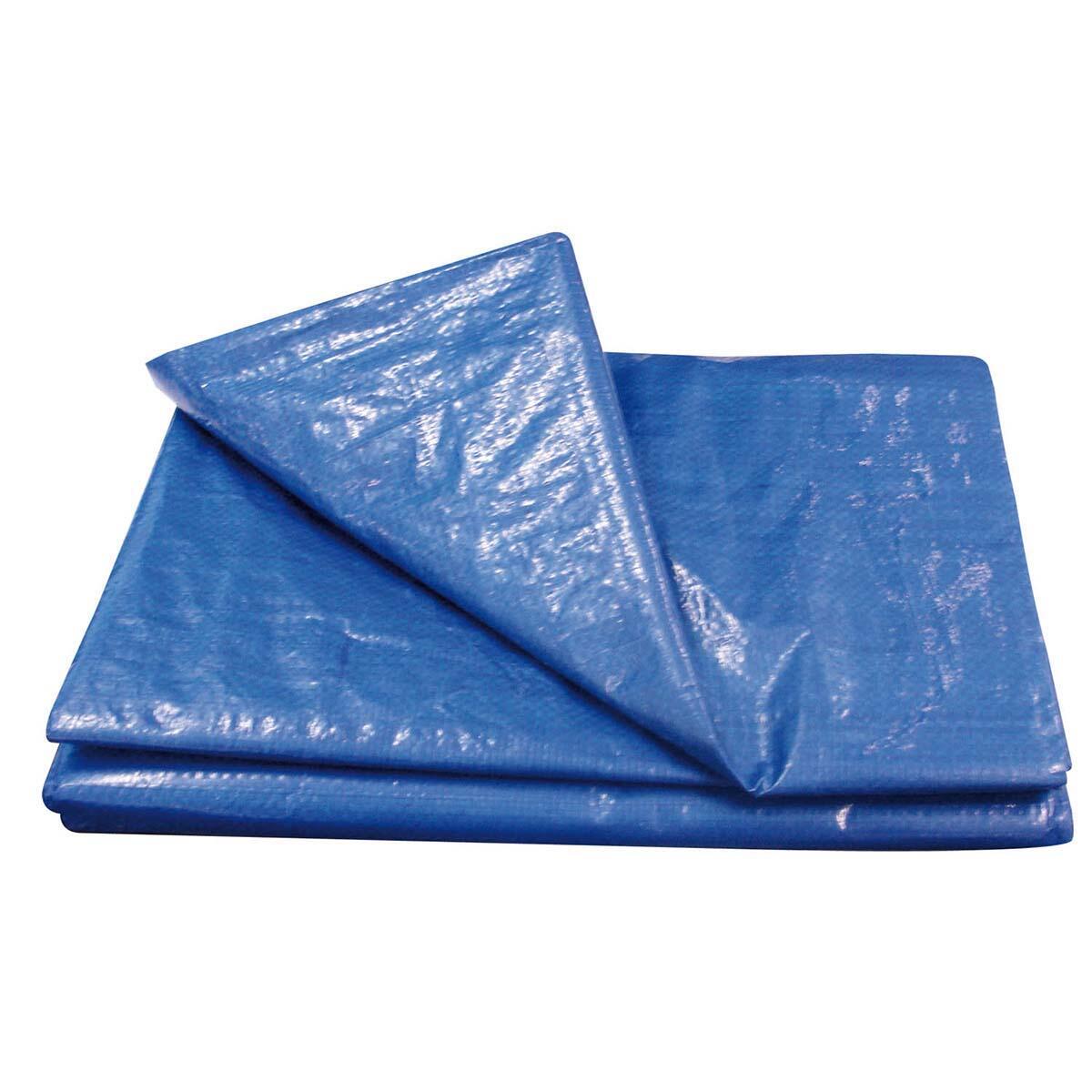 Lona Encerada De Polietileno 150 Micras 3M X 3M Azul Worker