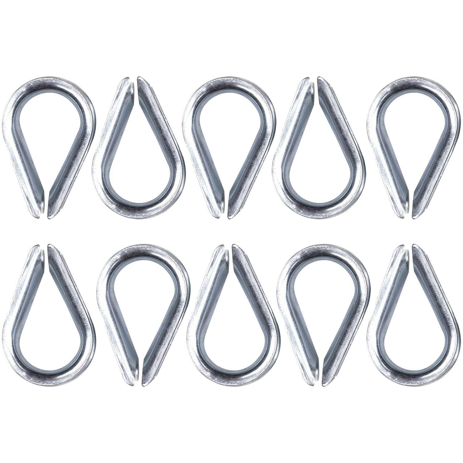 Sapatilha Galvanizada Para Cabo De AÃ§o 3/8″ 10 PeÃ§as Acerosid