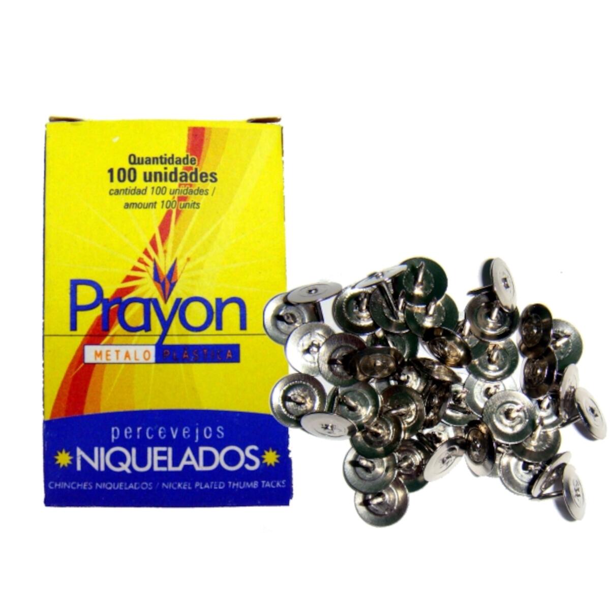 Tacha Ferro Percevejo Niquelado 9X16 100 PeÃ§as Prayon