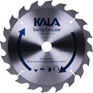 Disco Serra Circular 7.1/4″ Para Madeira 20 Dentes 7200Rpm Kala (Entregue por Super Pro Atacado)