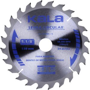 Disco Serra Circular 5.1/8″” Para Madeira 24 Dentes 10200Rpm Kala (Entregue por Super Pro Atacado)