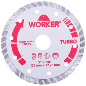 Disco Diamantado Turbo 125Mm X22.2Mm Worker (Entregue por Super Pro Atacado)
