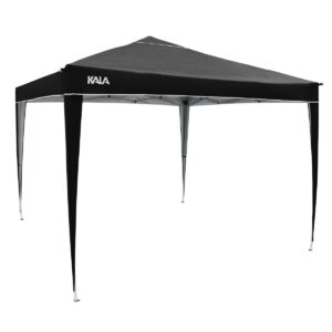 Gazebo Dobrável Preto Com Pés De Alumínio 3M X 3M Kala (Entregue por Super Pro Atacado)
