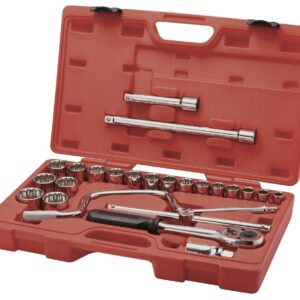 Jogo De Soquete Estriado 1/2″ Com 24 Peças Worker (Entregue por Super Pro Atacado)