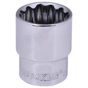 Soquete Estriado Encaixe 1/2″ 24Mm Worker (Entregue por Super Pro Atacado)