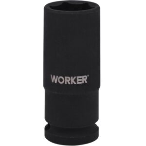 Soquete Sextavado De Impacto Longo Encaixe 1/2″ 22Mm Worker (Entregue por Super Pro Atacado)