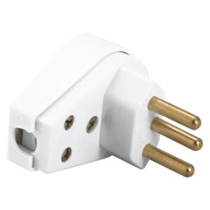 Plugue Angular 2P+T 20A 250V Branco Tramontina (Entregue por Super Pro Atacado)